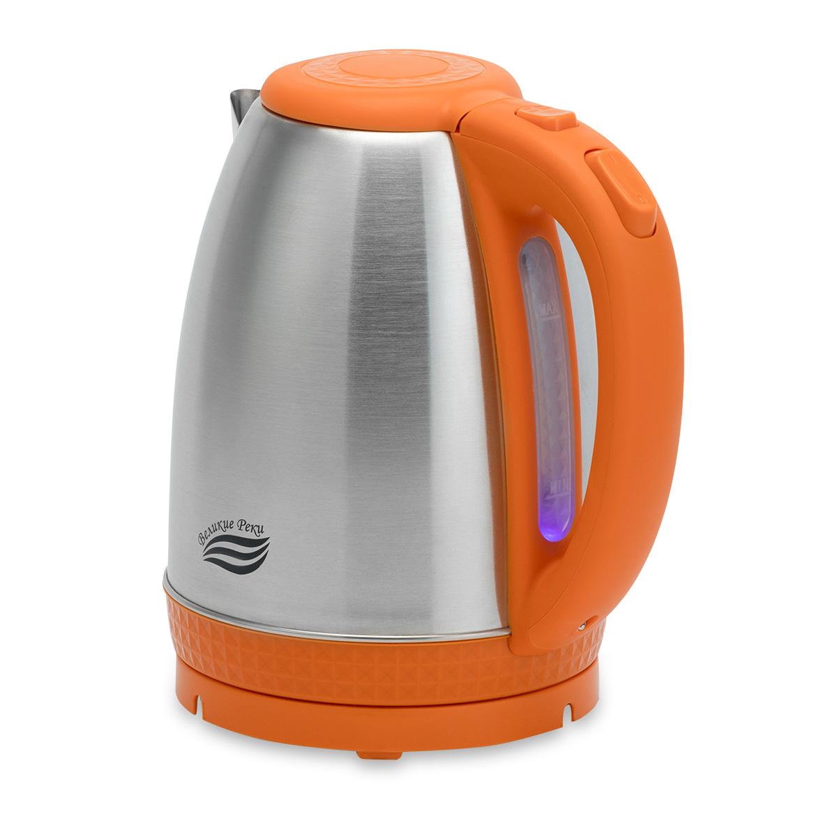 Чайник электрический Великие реки Амур-1 оранжевый, 1,8л, нержавейка