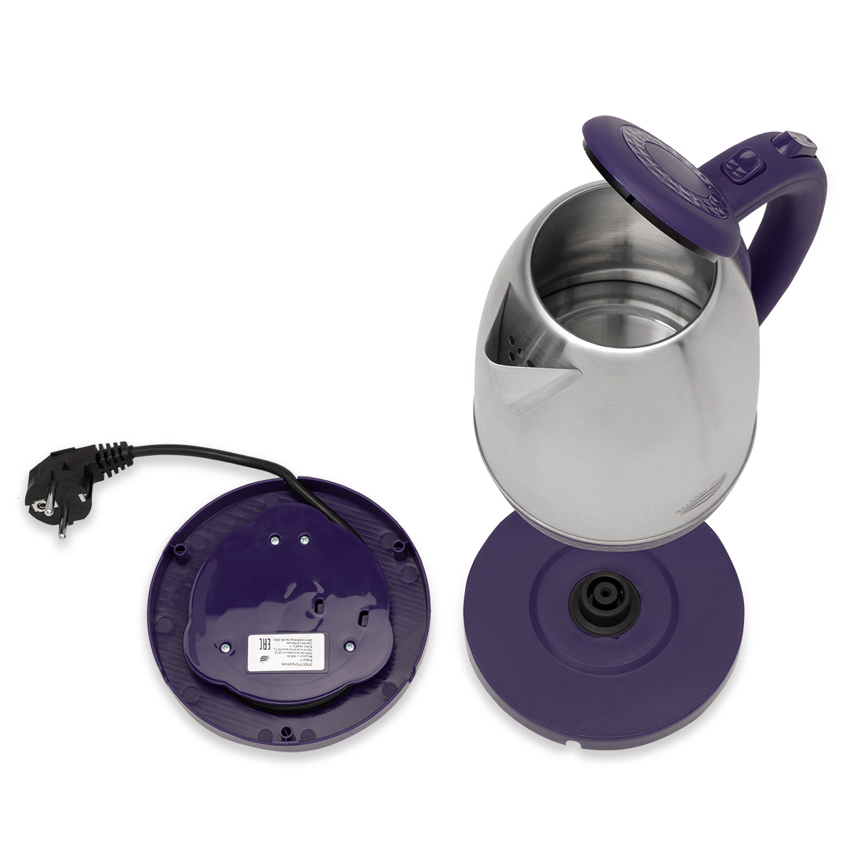 Чайник электрический Великие реки Амур-1 фиолетовый, 1,8л, нержавейка